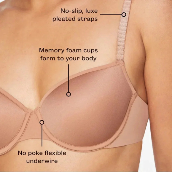 24/7® Classic T-Shirt Bra Mocha Size 38B NWOT Comfortable Slip Proof ThirdLove - Picture 2 of 5